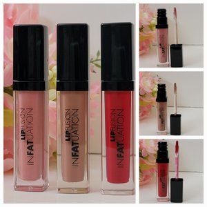 FUSION BEAUTY LIP FUSION INFATUATION LIQUID SHINE Angelic, In the Flesh, Siren